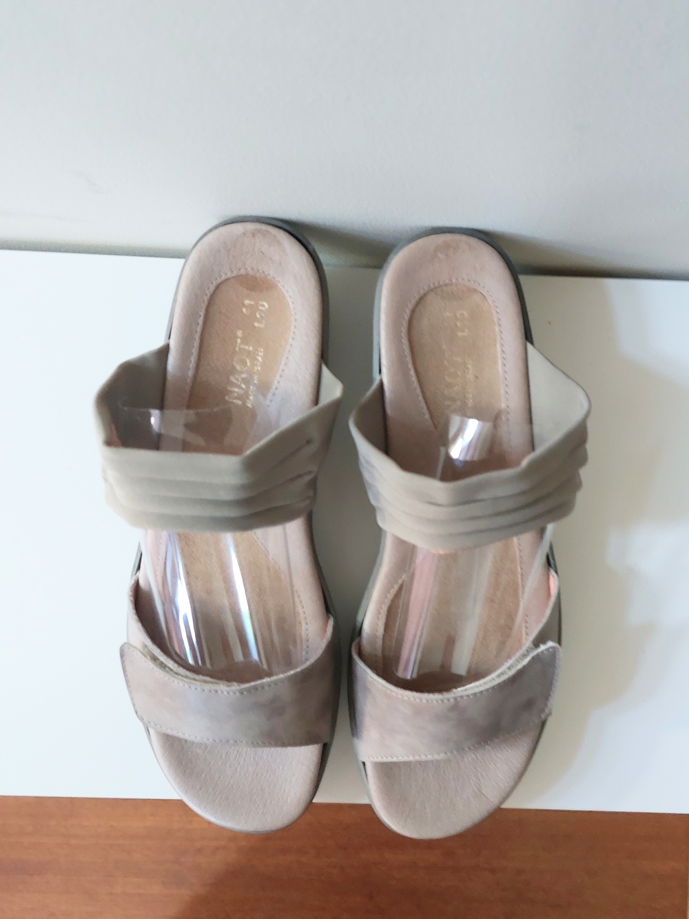Naot Taupe Slip-On Sandals with Wide Straps